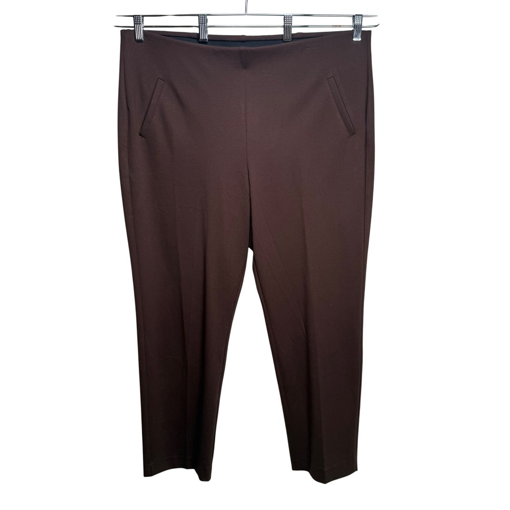 Chico's Fabulously Slimming Ponte Pull On Slim Ankle Pant Brown 3.5 NWT
